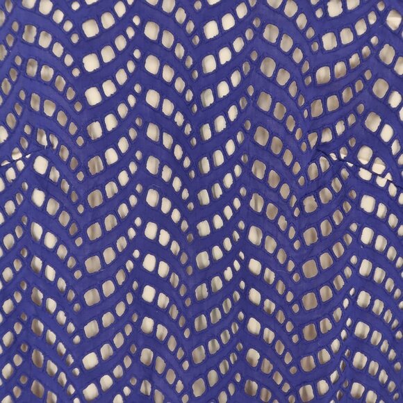Julie Brown NYC Women's Blue Perforation Style Dress with Nude Underlay Size 4 - Picture 4 of 9